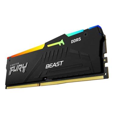 Imagem de Memória Gamer Kingston Fury Beast Rgb, 8gb, Ddr5, 5600mhz, Cl40 - Kf556c40bba-8