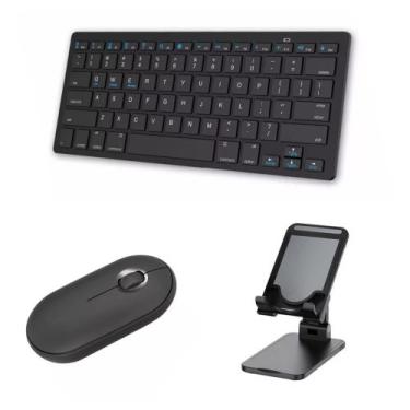 Imagem de Teclado e Mouse Bluetooth + Suporte Para Tablet Lenovo Tab P11 Plus 64