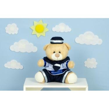 Imagem de URSO DE PELUCIA MARINHEIRO TEDDE 12 CM, DECORAÇÃO INFANTIL (AZUL CLARO)