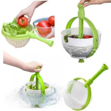 Imagem de Secador Escorredor De Saladas Legumes Verduras Vegetais Frutas Giratório Centrifuga