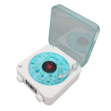 Imagem de Toca-discos Vintage para Quarto, Alto-falante Bluetooth Com Relógio e Luz Noturna, Display de Tempo Nítido, Alto-falante Estéreo Giratório de 4 Modos Com Som Estéreo Cristalino
