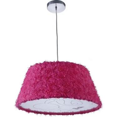 Imagem de Luminária Pendente Flower Barbie Grande 46Cm Fashion Rosa Pink Startec