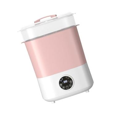 Imagem de Qianly Aquecedor de mamadeiras Esterilizador e secador elétrico de mamadeiras a vapor Aquecedor de mamadeiras, Rosa Branco