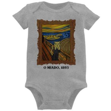 Imagem de Body Bebê O miado, 1893 - Foca na Moda, Cinza, G