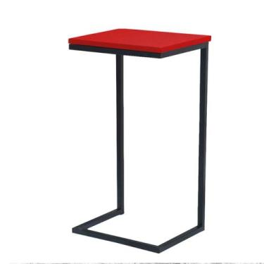 Imagem de Aparador Médio com Base Preta 70cm x 32cm - Trendy, Corino Vermelho