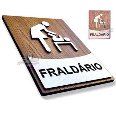 Imagem de Placa decorativa fraldário indicativa em mdf 3mm alto relevo - JJ