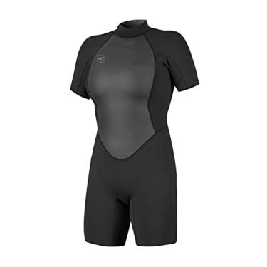 Imagem de Roupa de mergulho feminina O'Neill Reactor-2 2 mm zíper traseiro manga curta primavera preto/preto, 12