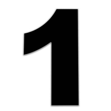 Imagem de Números grandes de casas de 20 cm, sinalização de endereço residencial moderna preta para uso externo, estilo amplo e nunca enferruja, número 1