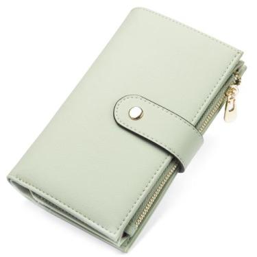 Imagem de Carteira Feminina Yiijay de Couro com 3 Dobras e Bloqueio RFID