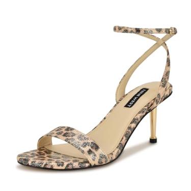 Imagem de Nine West Sandália feminina de salto Anny, Leopardo dourado brilhante 788, 37