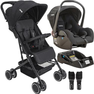 Imagem de Carrinho Mascote Preto com Bebe Conforto e Base Kiddo