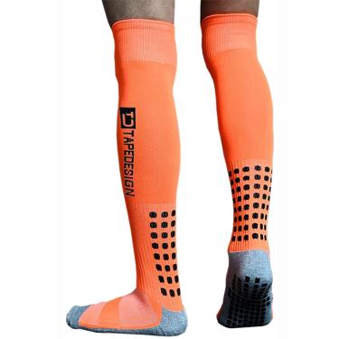 Imagem de Meião Trusox Para Futebol Antiderrapante Anti Torção Laranja Esportista atividade evita lesão