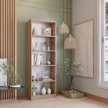 Imagem de Estante para Livros Multiuso 5 Nichos 175cmx52cm Montreal Yescasa