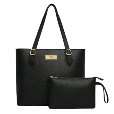 Imagem de Kit Bolsa Feminina Tipo Sacola + Necessaire Willibags (Preto)
