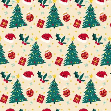 Imagem de Papel De Parede Adesivo Árvore Natalina Amarelo Decorativo