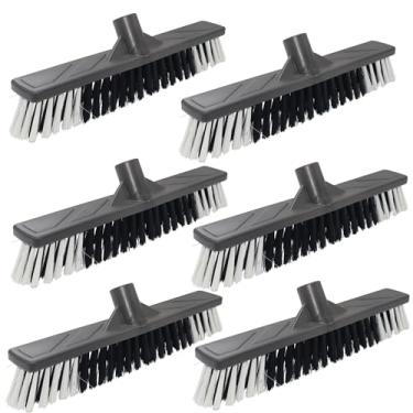 Imagem de Kit 6 Vassouras Multiuso com Cerdas Macias Uso Interno para Grandes Áreas, Pisos de Madeira, Laminados, Porcelanatos e Cerâmica Sem Cabo