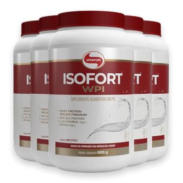 Imagem de Kit 5 Isofort Vitafor Whey Protein 900g Neutro