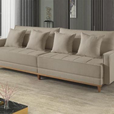 Imagem de Sofá Fixo 6 Lugares M-199 2,60m Molas Bonnel Almofadas Soltas Linho Es