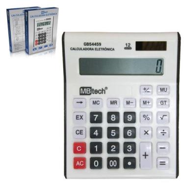 Imagem de Calculadora eletronica 12 digitos a pilha / solar 17x13,5cm - MILENIO 