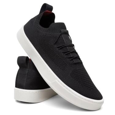 Imagem de Tênis Masculino Knit Casual Básico Calce Fácil Confortável Slip On - Preto/44