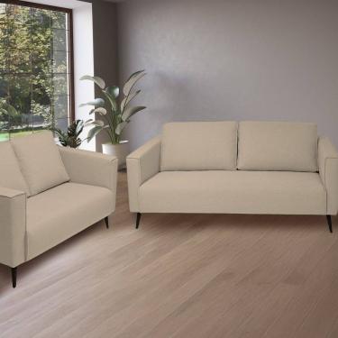 Imagem de Conjunto 2 Sofás 3 e 2 Lugares Tecido Safira Fun Bege