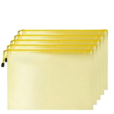 Imagem de Pastas organizadoras de arquivos, bolsa de PVC, organizador de papel, organizadores de escritório, documentos, papelaria, pasta de arquivo, zíper, jaqueta de arquivo (amarelo)
