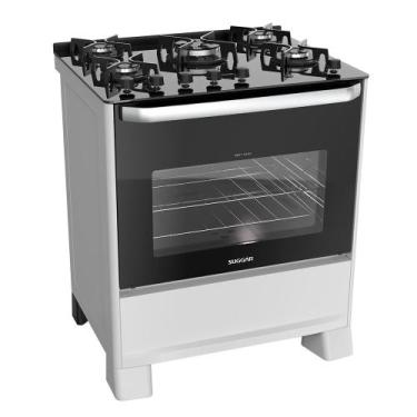 Imagem de Fogão de Piso 5 Bocas Suggar Best Glass Branco Bivolt