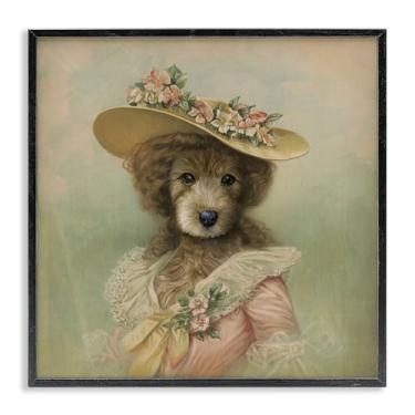 Imagem de Stupell Industries Cão feminino vintage com chapéu preto emoldurado giclée design de arte por Brett Blumenthal, 61 x 61