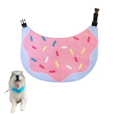 Imagem de Bandana fofa de cachorro e gato com desenho de donuts, babador, impermeável, para animais de médio a grande porte, ajustável, para golden retriever, samoieda do Alasca