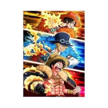Imagem de Pintura Em Tela De Anime Retro One Piece Luffy, Arte De Mural Decorati
