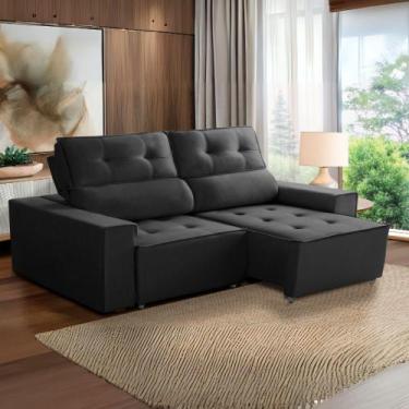 Imagem de Sofá Para Sala Reclinavel Estofado Price 180cm Veludo - Star Confort, 