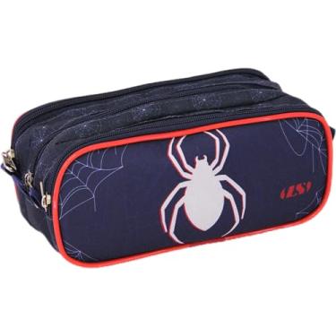 Imagem de Estojo Triplo Masculino Infantil Ls Bolsasaranha Vermelho E Azul