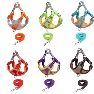 Imagem de Coleira Peitoral Cachorro E Gato, Conjunto De Guia, Coleira Tipo Colete Para Pet Pequenos E Médios(Aleatório,M/3-7 Kg)