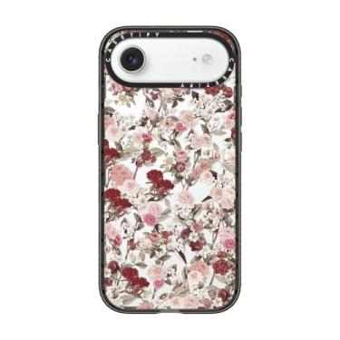 Imagem de CASETiFY Capa Impact para iPhone Air [fina/compatível com carregamento sem fio/2,5 m. Proteção contra quedas de grau militar 4X] - Vintage Flower Monday - Preto transparente