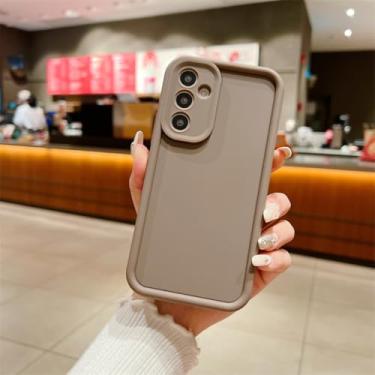 Imagem de Capa de silicone fosca para Samsung Galaxy A54, A34, A24, A14, A04s, A05s, A15, 4G e 5G, à prova de choque (para A04E/Café)
