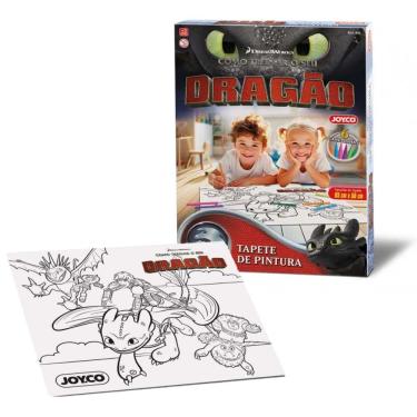 Imagem de Tapete Pintura Colorir Dragão Banguela Lavável 6 Canetinhas