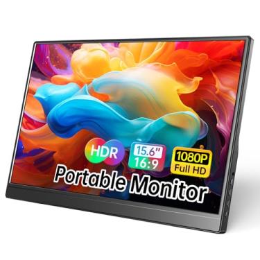 Imagem de WCV Monitor Portátil De 15,6" 1080P Usb-C Hdmi Ultrafino Para Viagem Com Suporte, Compatível Xbox, Laptop, Pc, Mac Phone, Ps, Swich Ips, Ultrafino, Jogos Moldura Zero