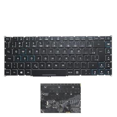 Imagem de Teclado RGB retroiluminado por tecla para notebook para ACER Predator Triton 500 PT515-52 15,6' PT515-52-73L3 793U 75QU 7568 70GK 71K5 Brasil BR Preto sem moldura Novo