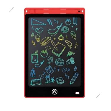 Imagem de Lousa mágica digital infantil 12" com Tela LCD – Tablet de Escrita Criativa para Crianças CORES SORTIDAS (Vermelho)
