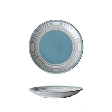 Imagem de Conjunto de pratos de porcelana esmaltada de prato de serviço, pratos redondos de sobremesa de salada, pratos de jantar avançados adequados para família, restaurante, festa. Pratos (Cor: C, Tamanho: 1