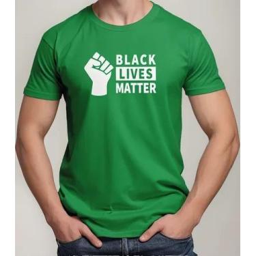 Imagem de Camiseta Camisa Adulto Masculina Feminina Algodão Consciência Negra Bl