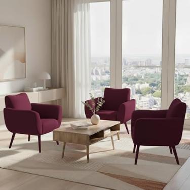 Imagem de Kit De 3 Capas Para Cadeira Poltrona Opala Em Malha Gel Premium Lisa Avulsa Ajustável (Vinho)