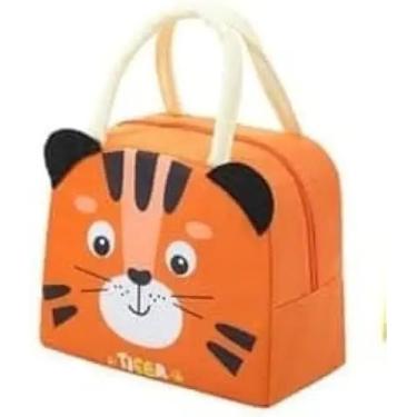 Imagem de Lancheira Térmica Infantil 3D, Bolsa Escolar com Estampas de Animais, Marmita para Meninos e Meninas (TIGRE)