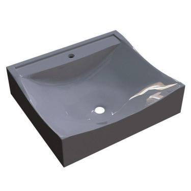 Imagem de Cuba Pia De Apoio Para Banheiro Quadrada Lunna Q44 Cinza C08