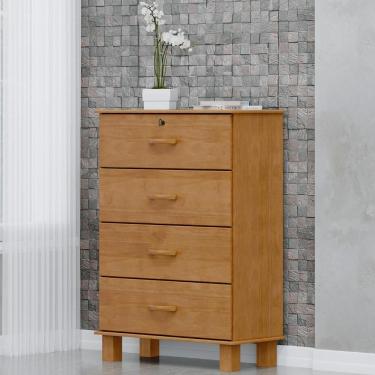 Imagem de Cômoda Para Quarto 79cm 4 Gavetas Pé Madeira Renzo Freijó F07 - Mpozenato