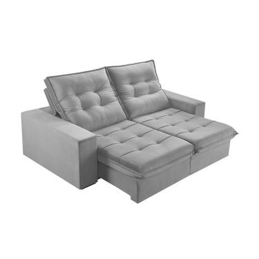 Imagem de Sofá 5 Lugares Retrátil E Reclinável Martins M-166 Veludo Cinza