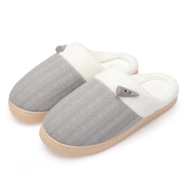 Imagem de Pantufas de verão femininas NineCiFun sem cadarço para uso em casa, em ambientes internos, para uso doméstico, com proteção de memória, para quarto, chinelos, Light Gray, 11-12