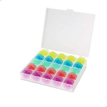 Imagem de Estojo Porta Carretilha Com 25 Carretilhas Alta Coloridas - Imports