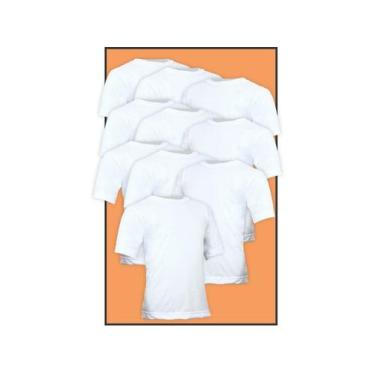 Imagem de Kit 10 Camisetas Lisa Manga Curta Infantil Poliéster Branca - Del Fran