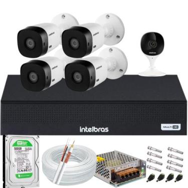Imagem de Kit 4 Camera de Segurança Intelbras Alta Resolução 1120 Vhl Hd 500gb +
